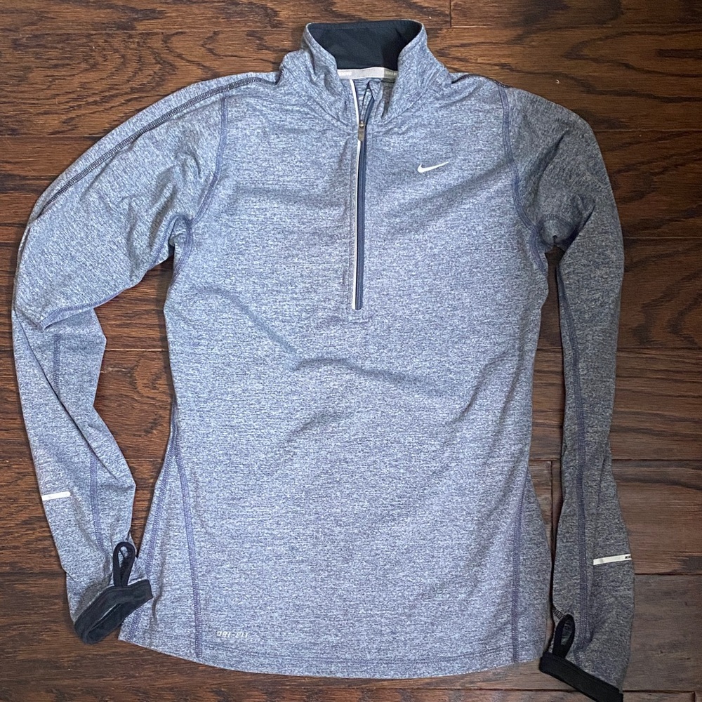Nike Heathered Gray Quarter-Zip Top